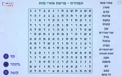 תפזורת לפרשת אחרי מות